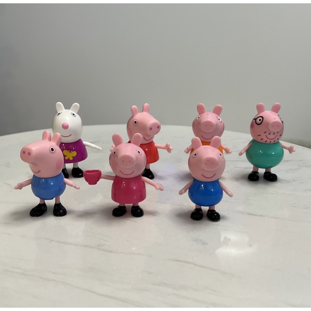 Peppa Pig Friends Family‎ Figures Lot 7 Characters Mini Figurines Playset Toy